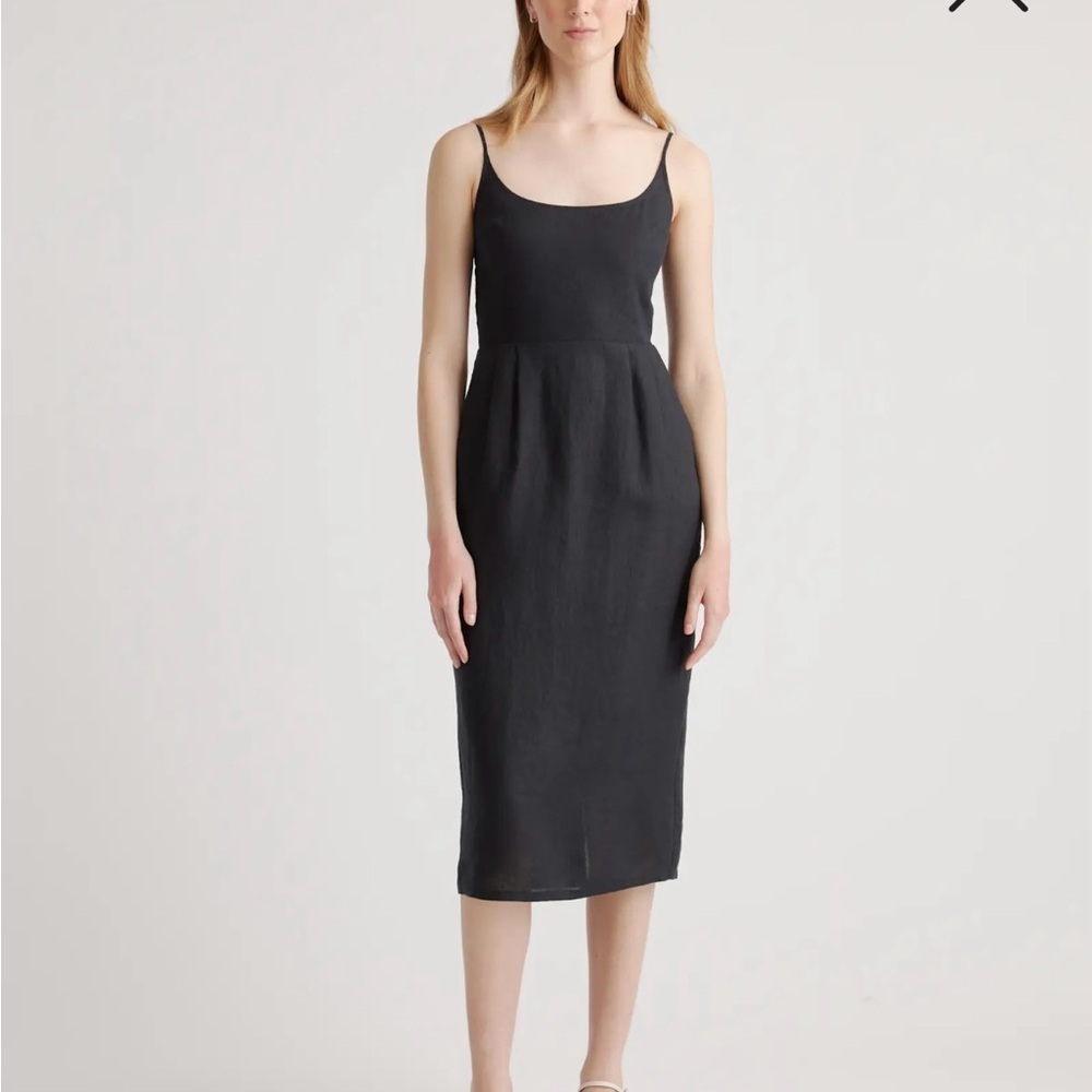NWT Quince 100% European Linen Scoop Neck Midi Dress